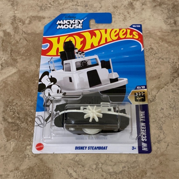 Hot Wheels NEW Disney Mickey Mouse Steamboat Willie Toy - Black and White - Picture 2 of 4